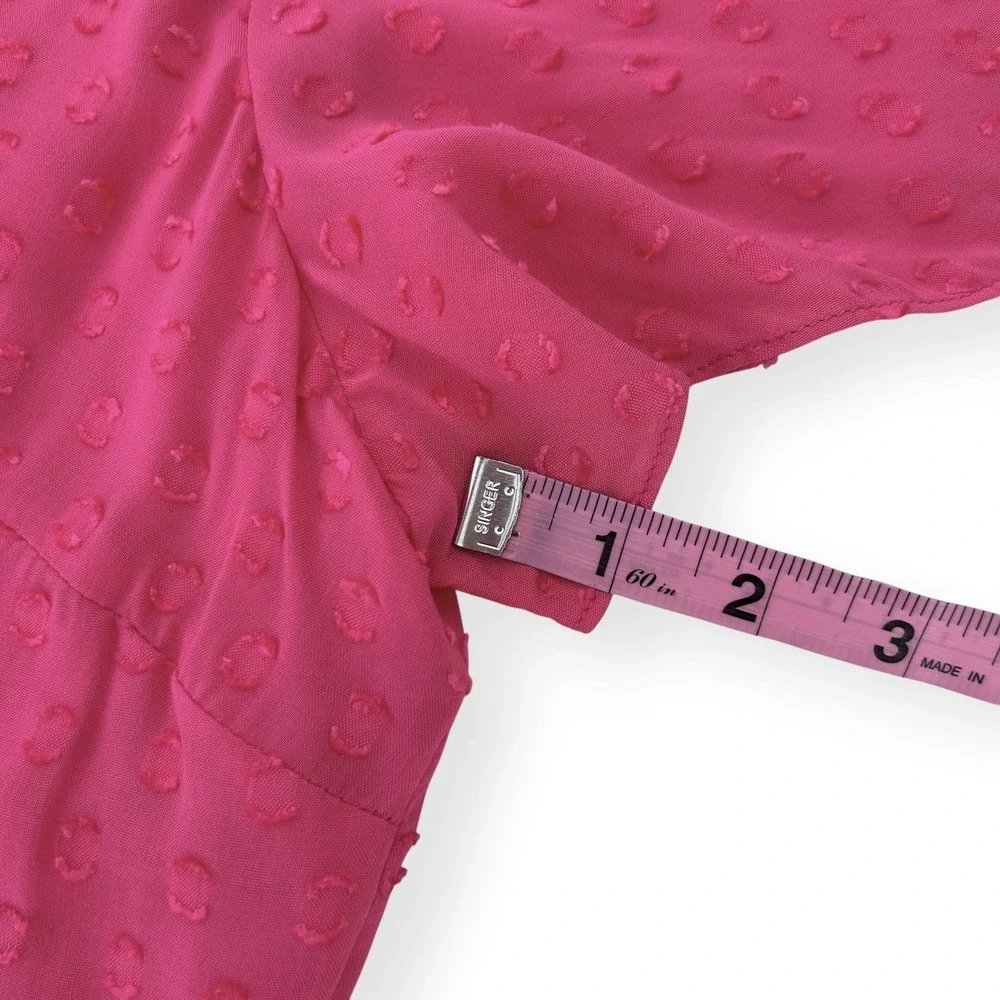 Soft Surroundings Women's 1X Pink Magenta Swiss Dot Pleat Offshore Rayon Top NWT - Picture 12 of 16